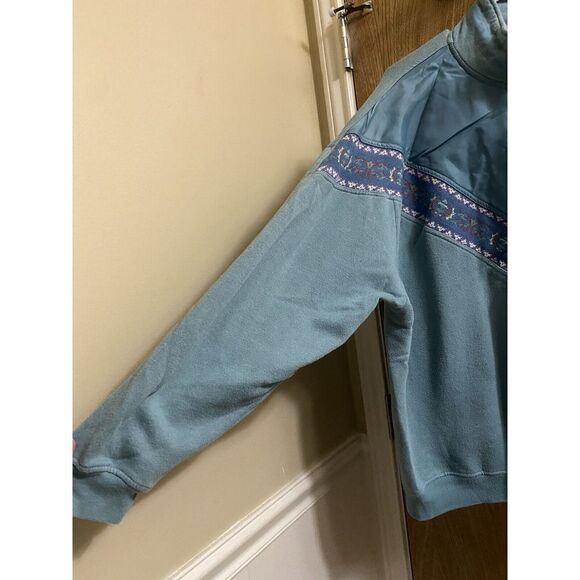 Vintage Bobbie Brooks Sweatshirt Womens XL Blue Aztec 1/4 Zip 90s Grandma - Picture 6 of 11